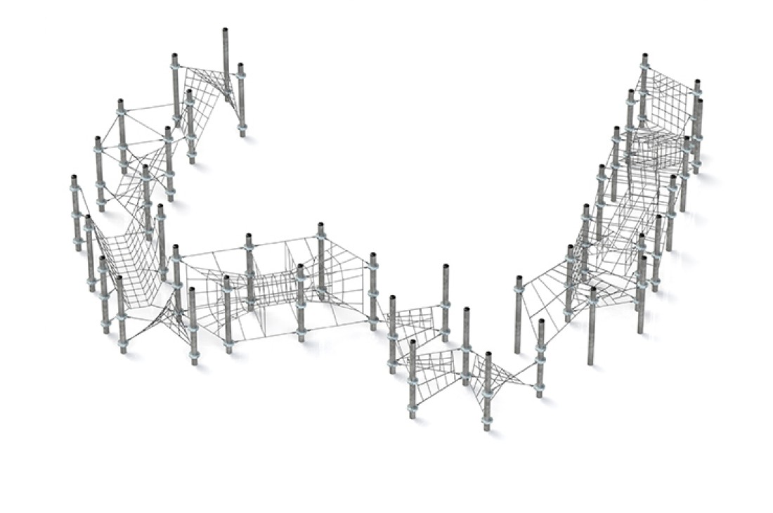 Commercial Playground Equipment KBT Armed Rope Structure Climbing Net
